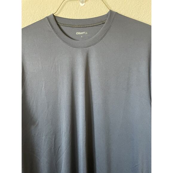 CRAFT Granite Gray Essence Logo Short Sleeve Crew Neck Athletic Shirt Size L - Picture 2 of 9